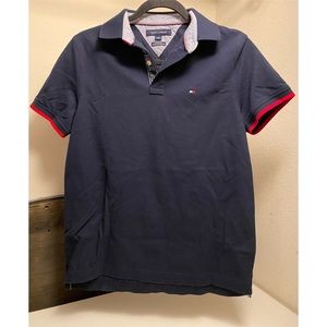 Mens Tommy Hilfiger Navy Blue Collared Shirt